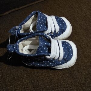 GAP Navy Blue Polka Dot High-Top Kids Sneakers